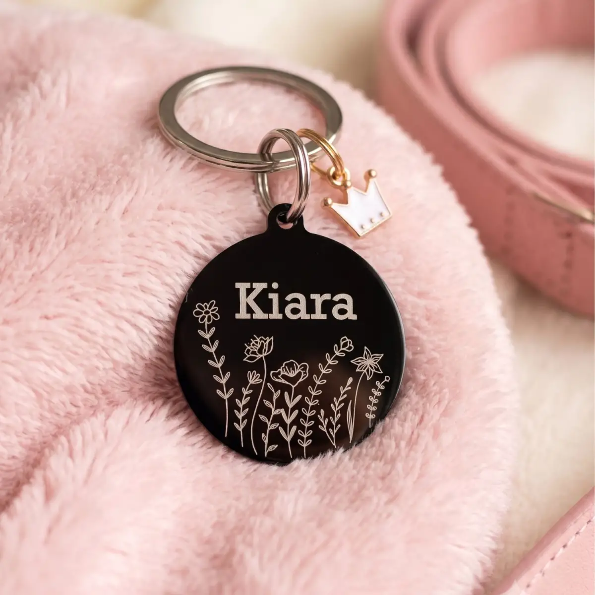 Placa floral negra Placa floral negra