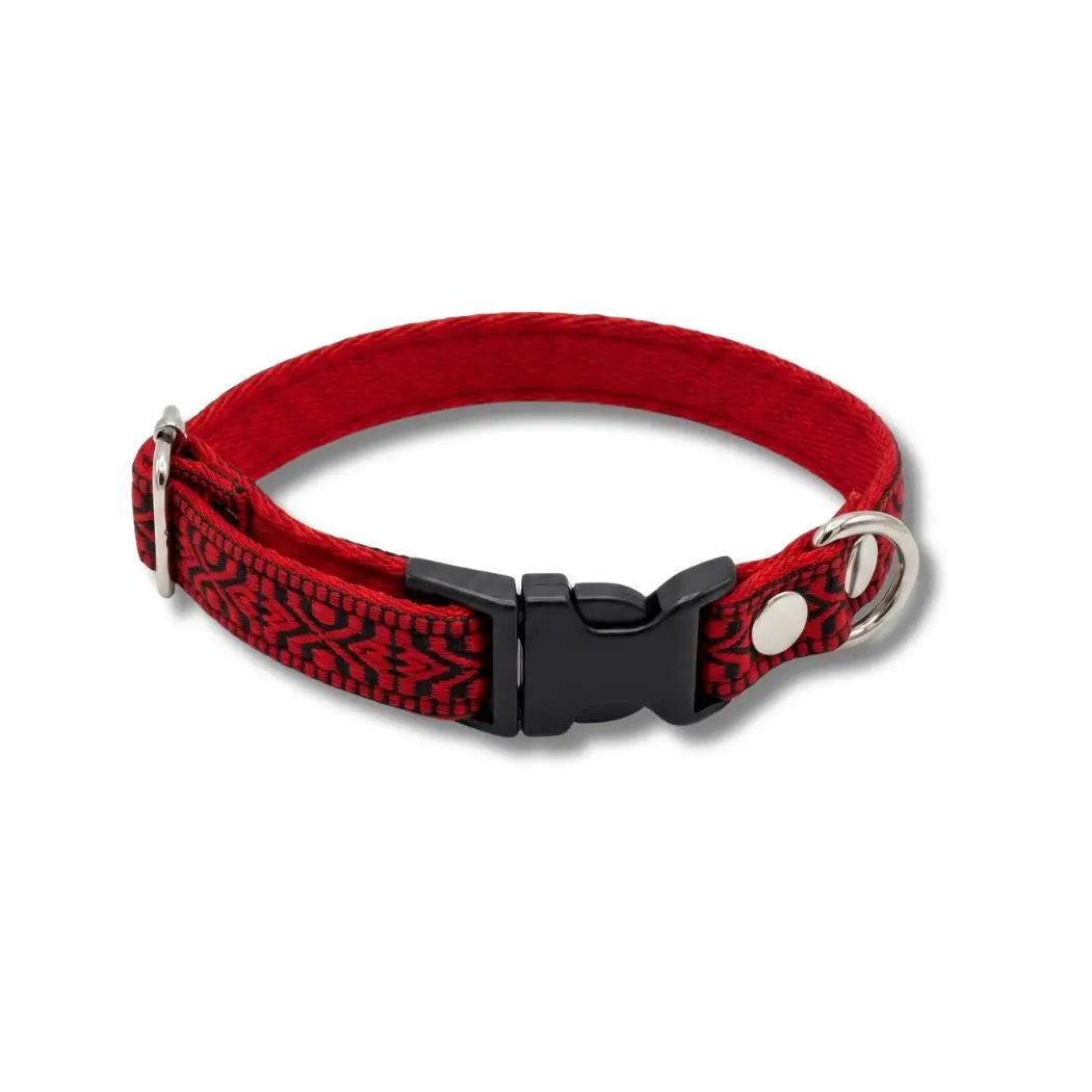 collar-rojo-broche-perro-artesanal-mexicano-tela-resistente-mexico collar-rojo-broche-perro-artesanal-mexicano-tela-resistente-mexico